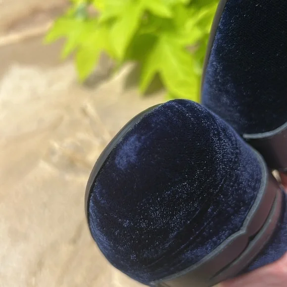 Birdies Phoebe Blue Velvet Slip-On Penny Loafer - Picture 6 of 13